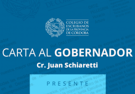 Carta al Gobernador Cr. Juan Schiaretti